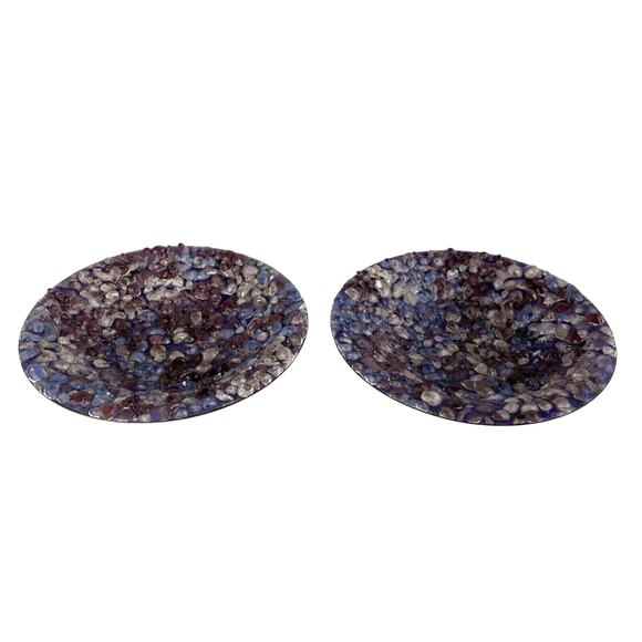 Vintage Gerte Hacker Mid Century Signed Enamel Lava Pebbles Copper Bowls 4.25 - Picture 1 of 7